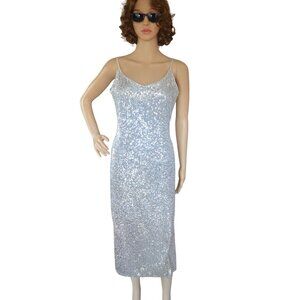 Chelsea & Violet Gold Silver Ombre Sequin Cocktail Shift Dress Women Size Medium